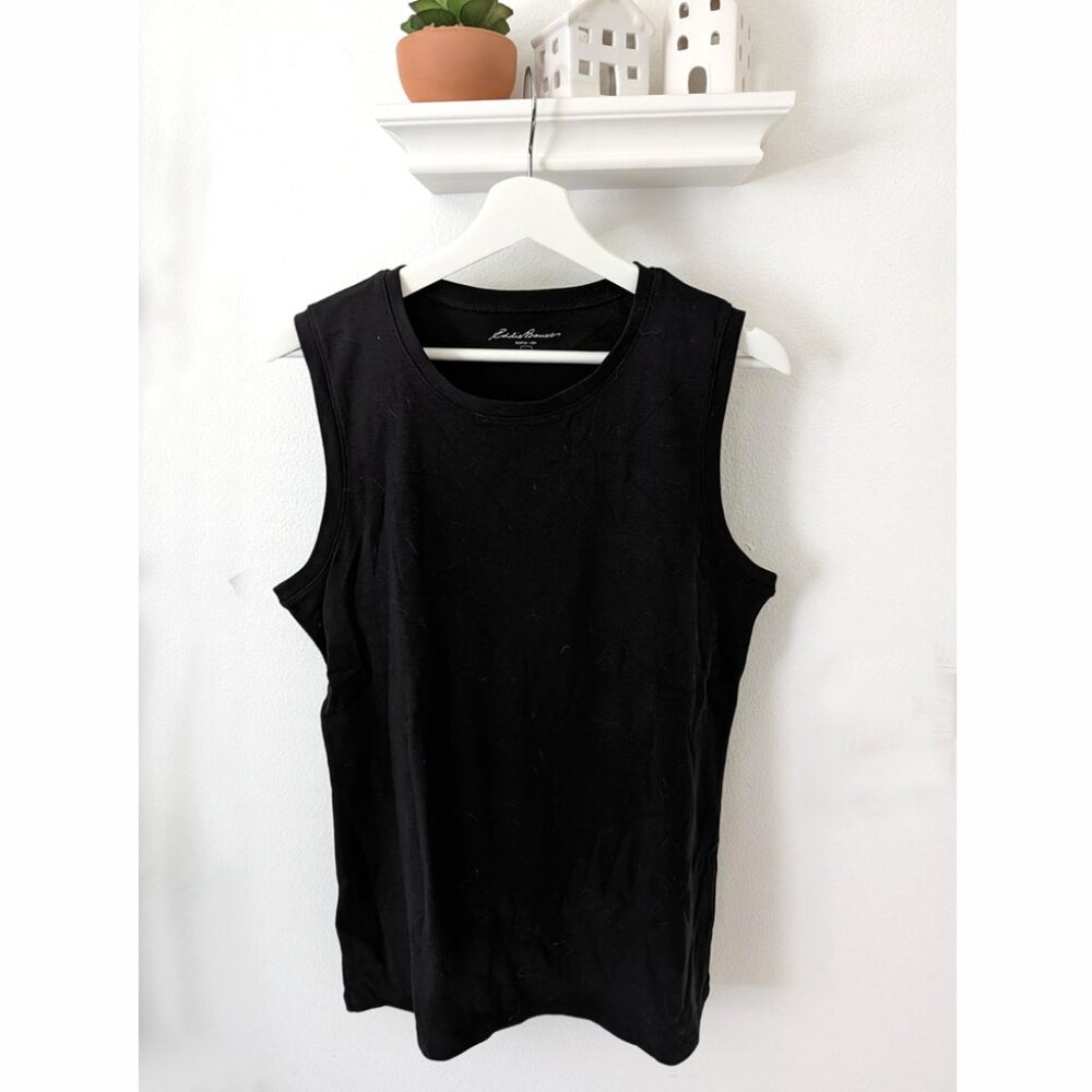 Eddie Bauer Sleeveless Crewneck Top - NWOT - Large - Tank - Black T-Shirt
